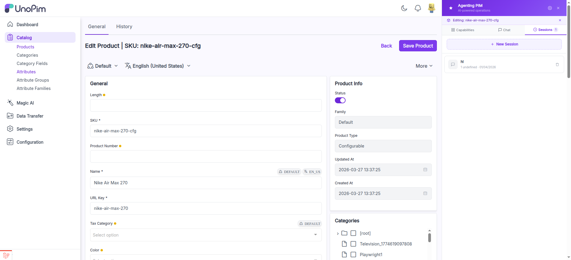 Product Edit with Locale Switcher